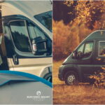 Hombre mirando plano antes de prepararse para dormir seguro en su autocaravana